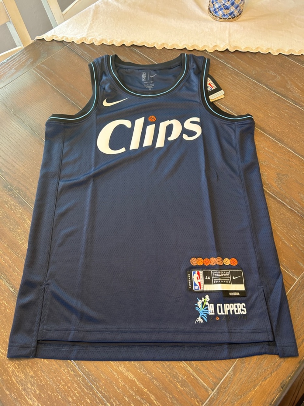 Nike Navy and White 'Clips' LA Clippers Jersey